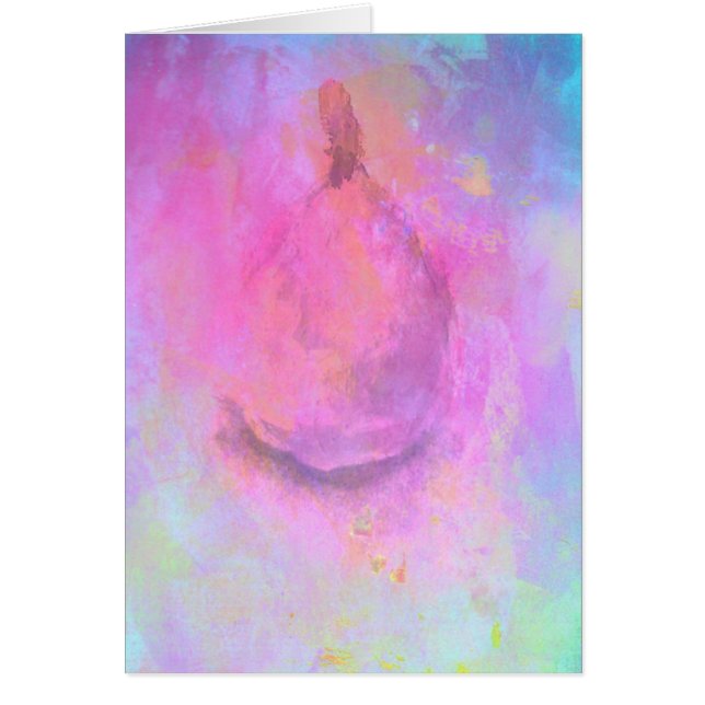 Painted Pear Still Life Done In Watercolors (Front)