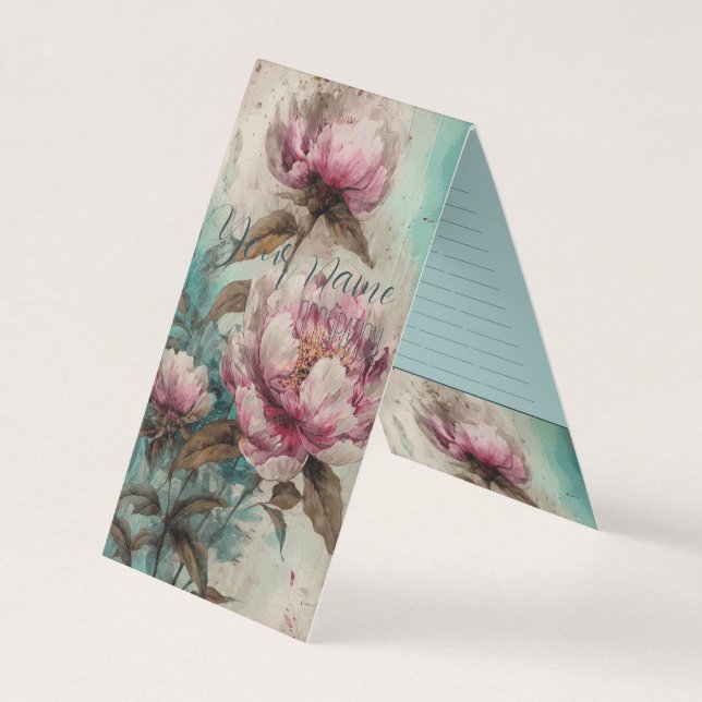 Painted Peonies - Business Card (Front)