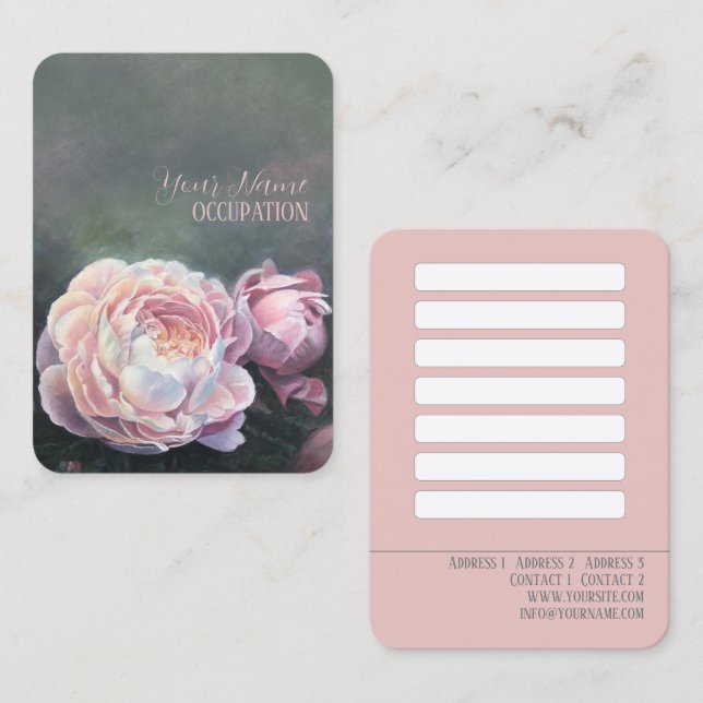 Painted Peonies - Business Card (Front/Back)