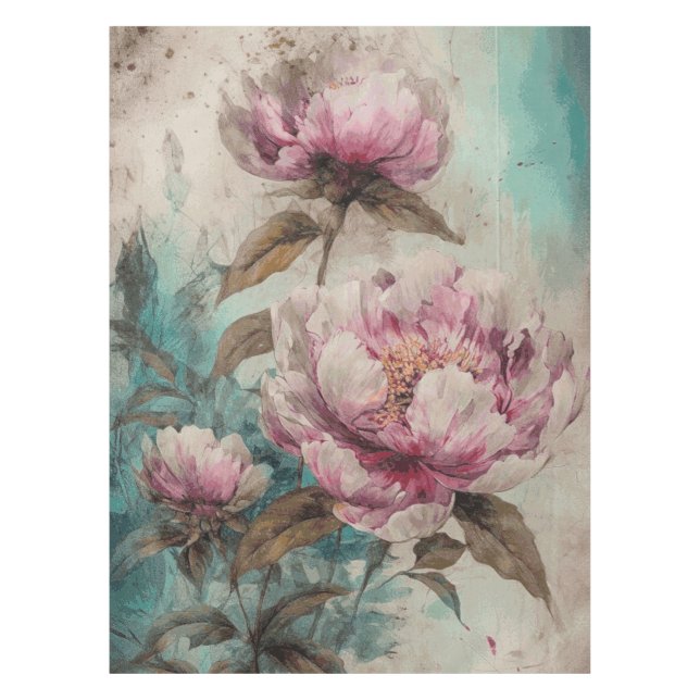 Painted Peonies - Table Cloth (Front)