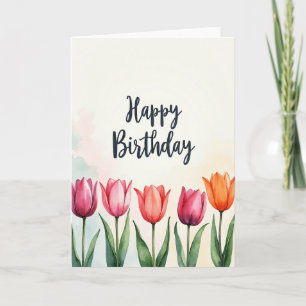 Painted Petals Birthday Card
