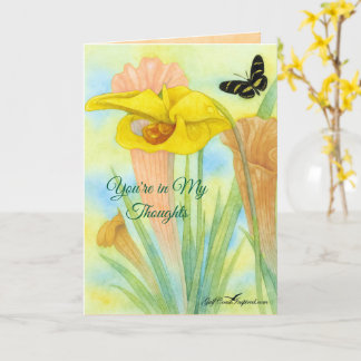 Painted Petals Pitcher Plant Folded Greeting Card