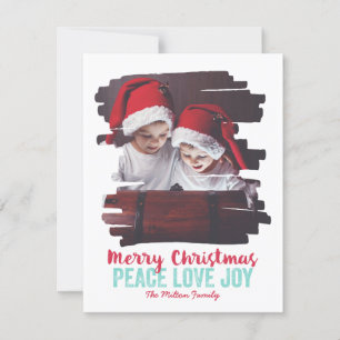 Painted Photo Frame Peace Love Joy Holiday Card