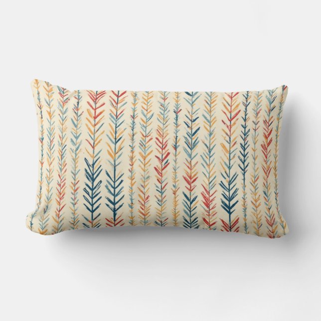 Painted Pine Needle Stripes - Throw Pillow (Front)