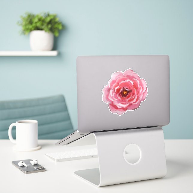 Painted Pink Flower (Laptop On Desk)