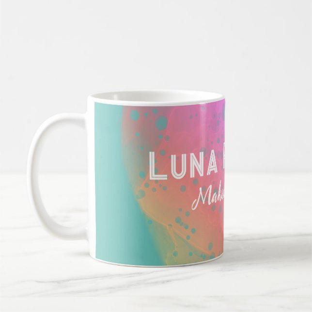Painted Pink Rainbow Customisable Mug (Left)
