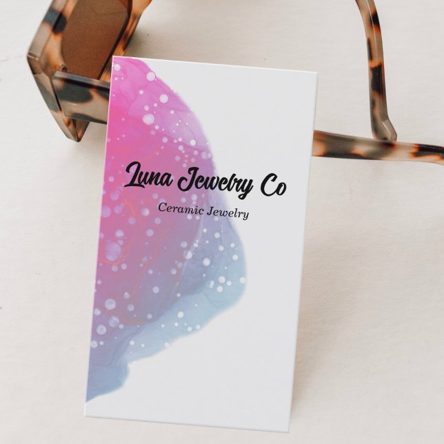 Painted Pink Rainbow Jewellery Business Card (Creator Uploaded)