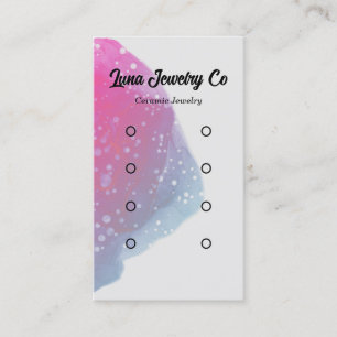 Painted Pink Splatter Four Earring Sets Jewellery Business Card