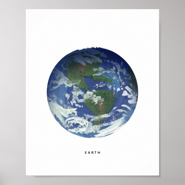 Painted Planet Earth Art Print (Front)