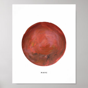 Painted Planet Mars Art Print