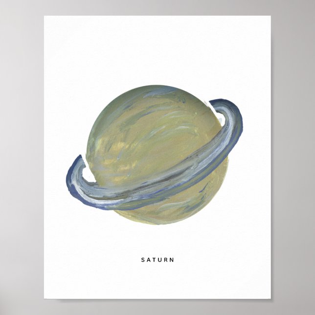 Painted Planet Saturn Art Print (Front)