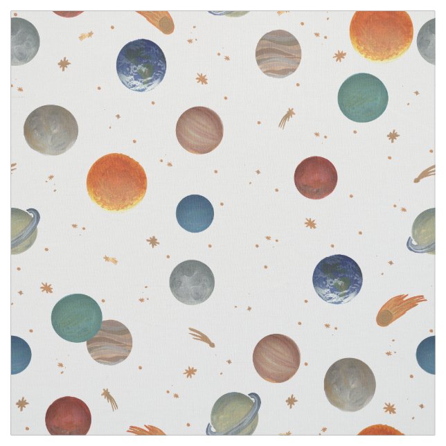 Painted Planets Fabric (Swatch)