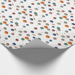Painted Planets Wrapping Paper