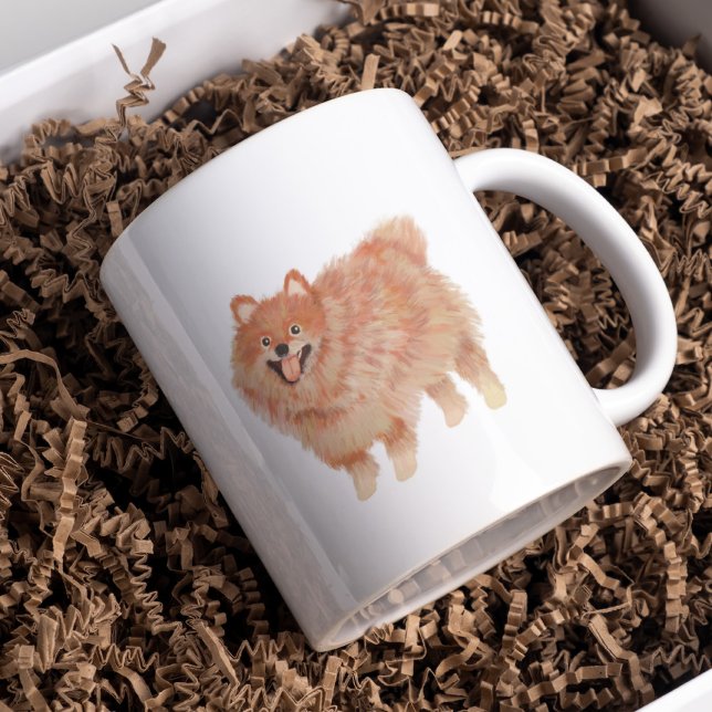 Painted Pomeranian Portrait Coffee Mug (Creator Uploaded)