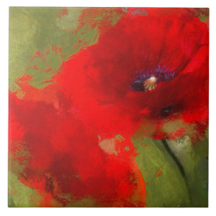 Painted Poppy Tile