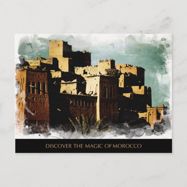 Painted Postcard of Morocco (Front)