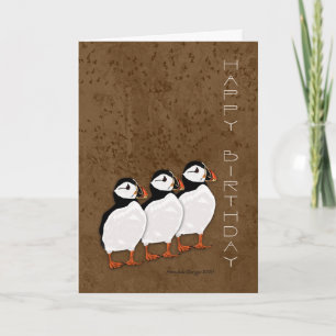 Painted Puffin Birthday Card - Birthday Card With