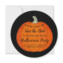 Painted Pumpkin Orange Black Halloween Party