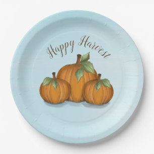 Painted Pumpkins Paper Plate