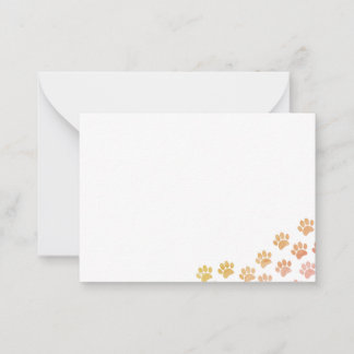 Painted Puppy Paw Prints Pet Card