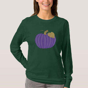 Painted Purple Pumpkin with gold leaf t shirts