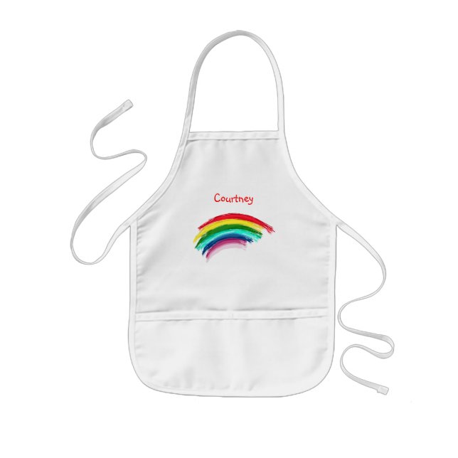 Painted Rainbow Art Smock Kids Apron (Front)