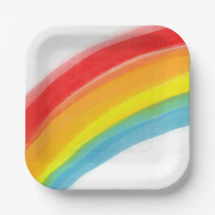 Painted Rainbow Classic Birthday Paper Plate