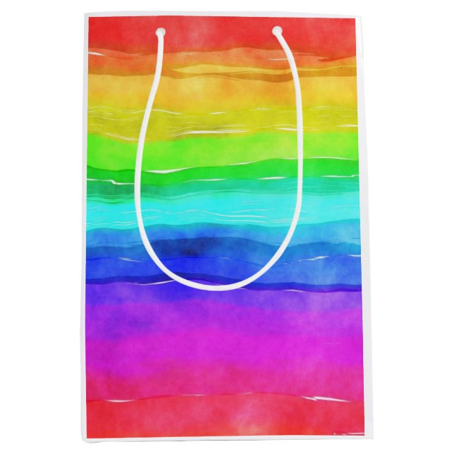 Painted Rainbow Medium Gift Bag (Front)