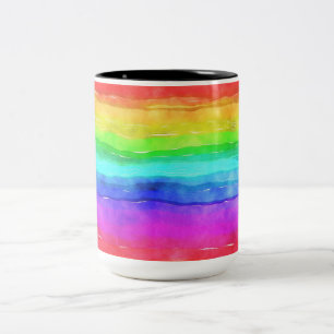 Painted Rainbow Two-Tone Coffee Mug