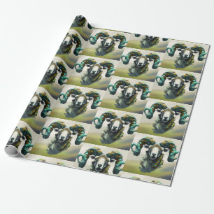 Painted Ram Wrapping Paper