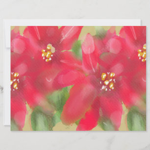 Painted Red and Green Poinsettia Christmas Design