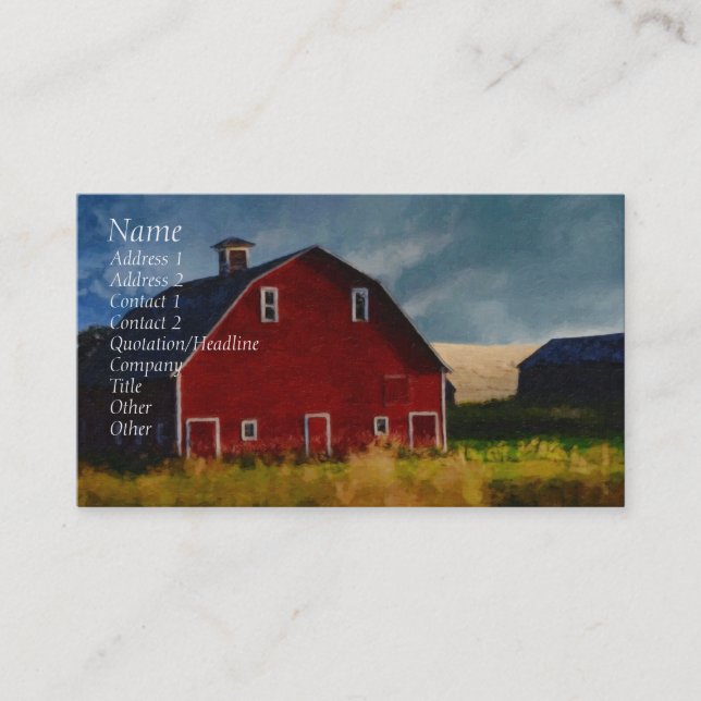 Painted Red Barn Business Card (Front)