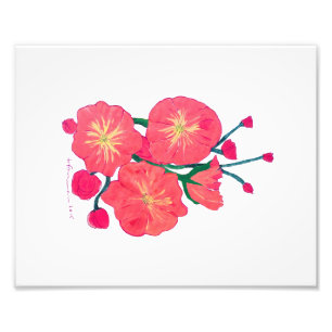 Painted red flowers photo print
