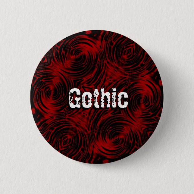 Painted Red Gothic Button (Front)