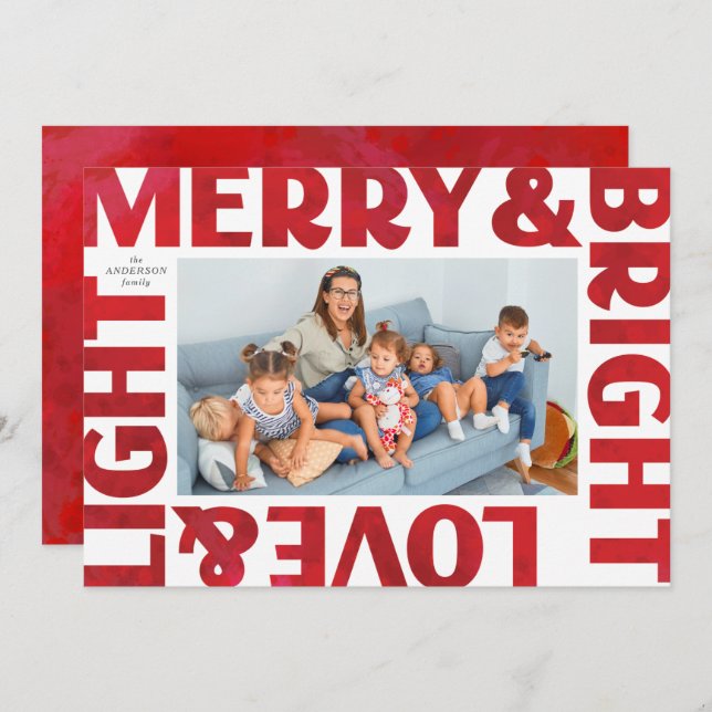 Painted Red Merry and Bright Love n Light Holiday (Front/Back)