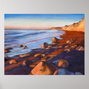Painted Rocky Beach Shoreline Poster