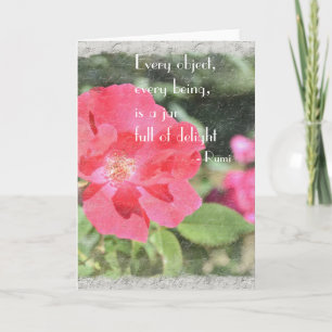 Painted Rose Floral Garden Rumi Quote Card