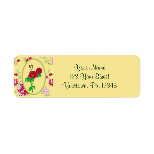 Painted Roses Address Label Return Address Label (Front)