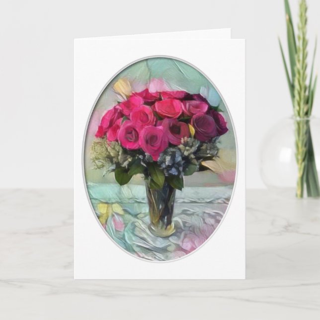 Painted Roses Note Card (Front)