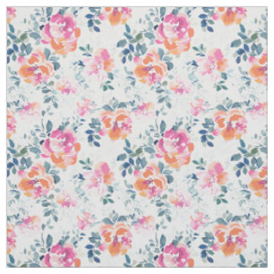 Painted Roses Pattern Fabric