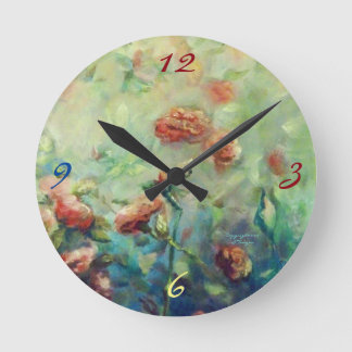 Painted Roses wall clock