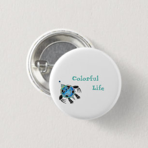 Painted Sea Turtle 3 Cm Round Badge