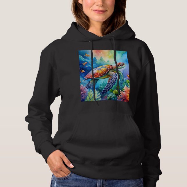 Painted Sea Turtle  Hoodie (Front)