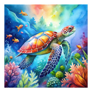 Painted Sea Turtle Photo Print