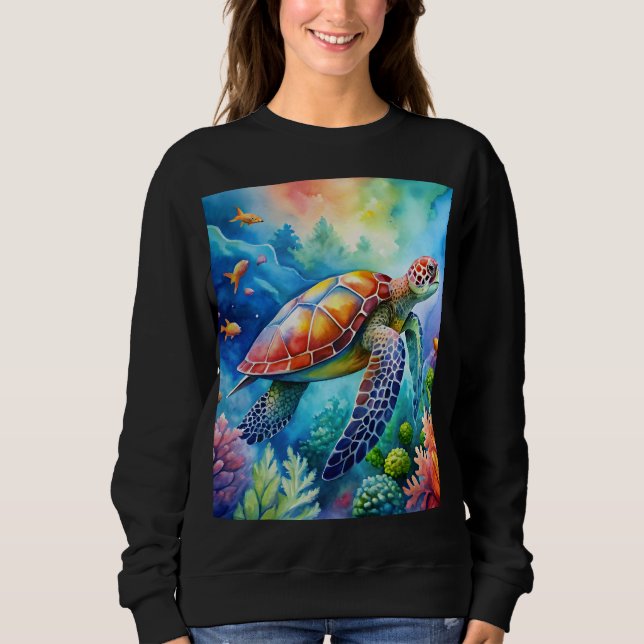 Painted Sea Turtle  Sweatshirt (Front)
