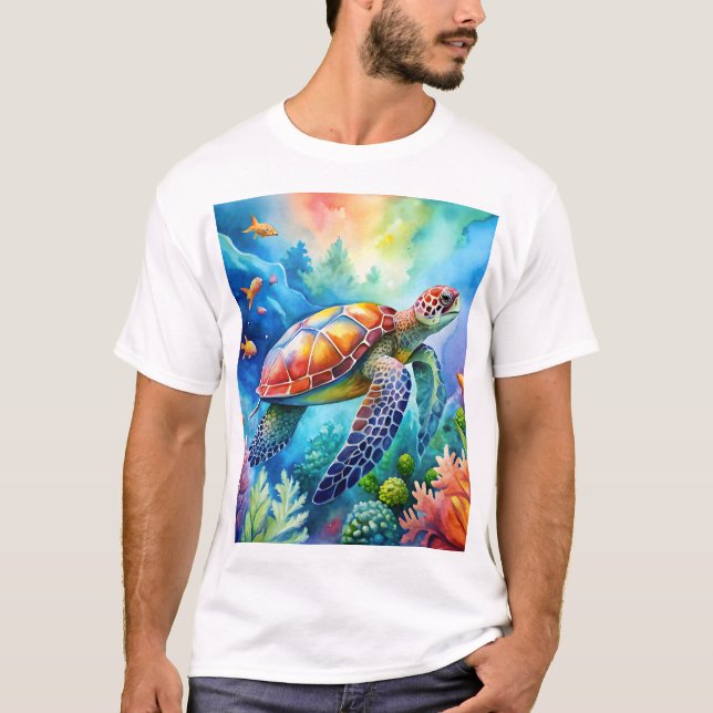Painted Sea Turtle  T-Shirt (Front)