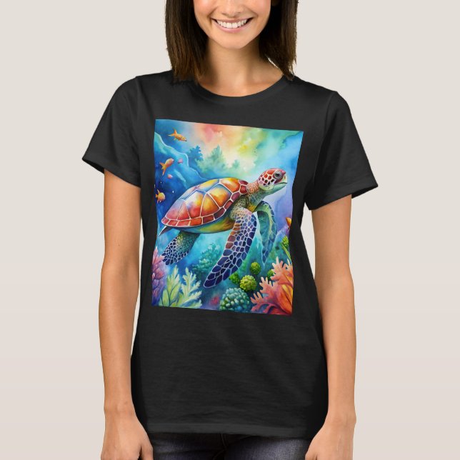 Painted Sea Turtle  T-Shirt (Front)