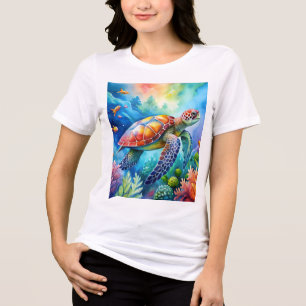 Painted Sea Turtle Tri-Blend Shirt