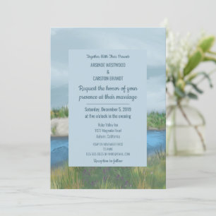 Painted Seaside Wedding Invitation