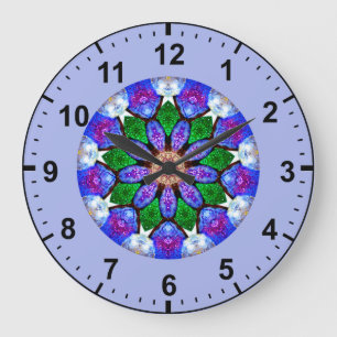 ~ Painted Shells Fractal ~ Large Clock